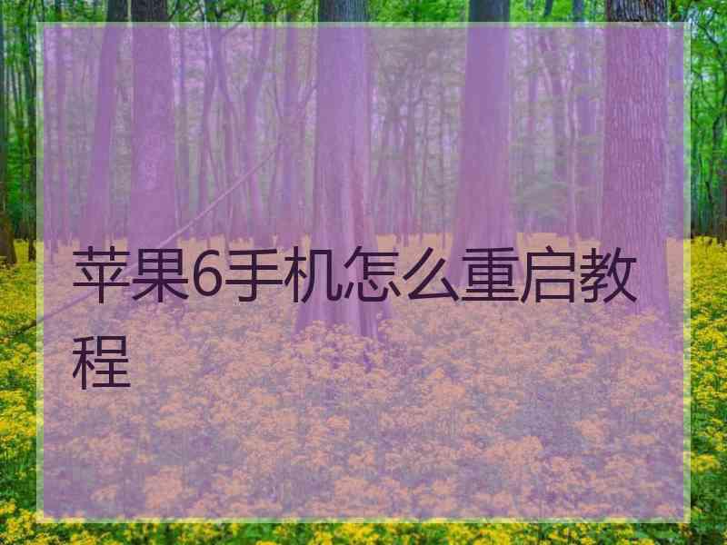 苹果6手机怎么重启教程