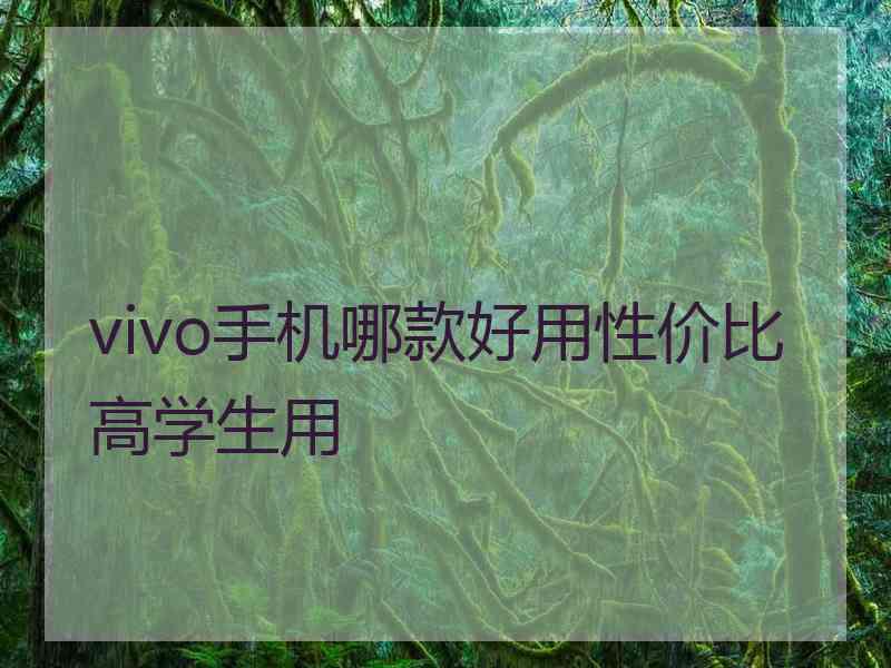 vivo手机哪款好用性价比高学生用